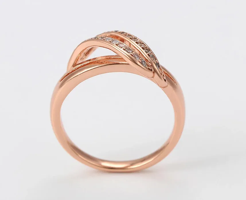 18K Rose Gold Plated Earrings and Ring Set