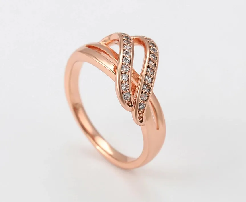 18K Rose Gold Plated Earrings and Ring Set