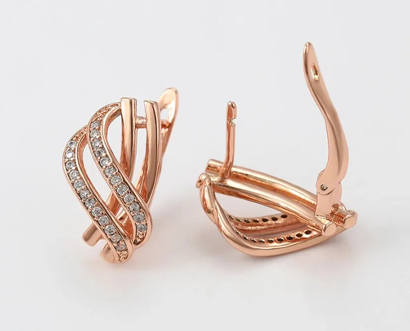 18K Rose Gold Plated Earrings and Ring Set