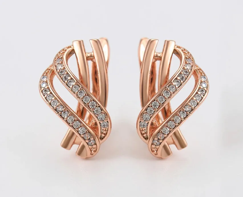 18K Rose Gold Plated Earrings and Ring Set