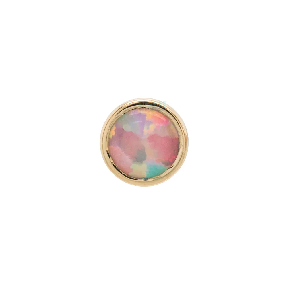 2.5mm Opal in Cup Setting Nostril Screw in Gold