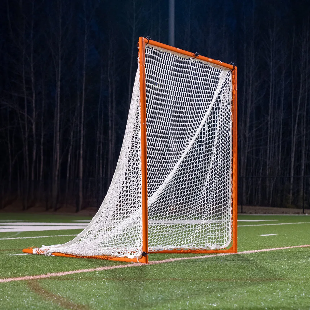 2x High School Practice Goals 6x6x7 by Crankshooter - Choose from 6mm White or Black Nets, Posts with Lacing Rails, Weighs 59 lb