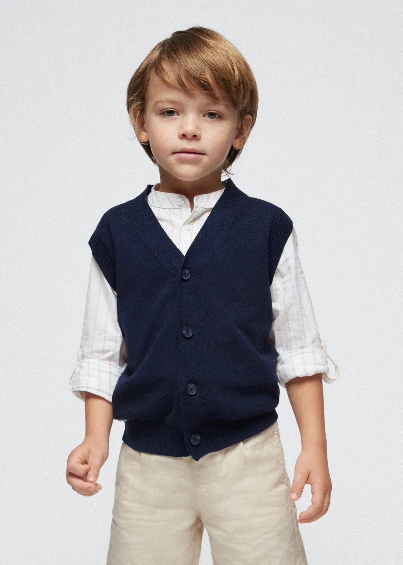 3358 - Knit boy's vest - Navy