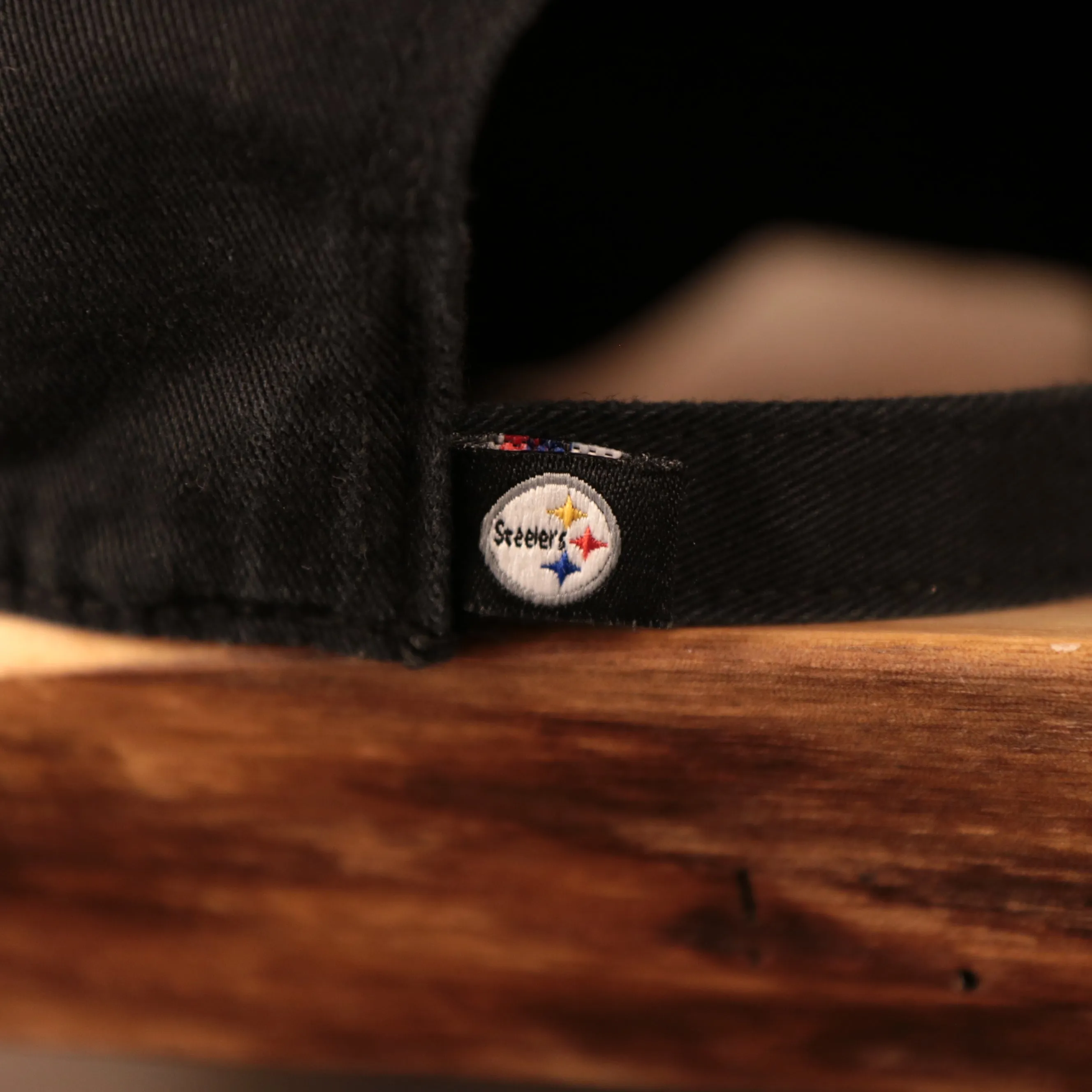 47 BRAND | PITTSBURGH STEELERS | STEELERS LOGO FRONT ADJUSTABLE | COTTON | DAD HAT | BLACK | OSFM