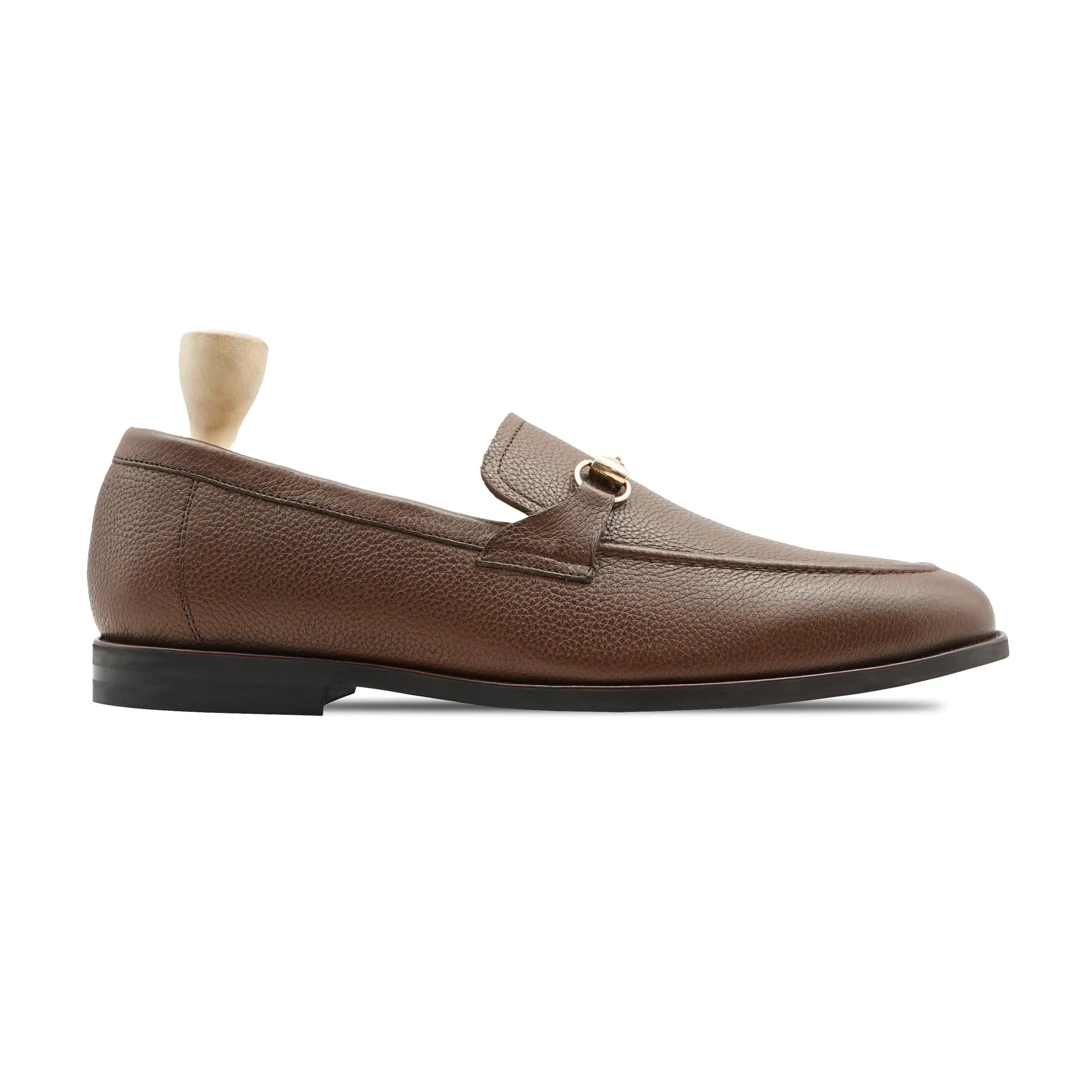 ABADA brown pebble grain loafer