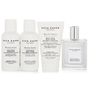 Acca Kappa White Moss Gift Set: 1x Eau De Cologne Spray 50ml, 1x Shower Gel 100ml, 1x Body Lotion 100ml, 1x Hand Cream 75ml -20%