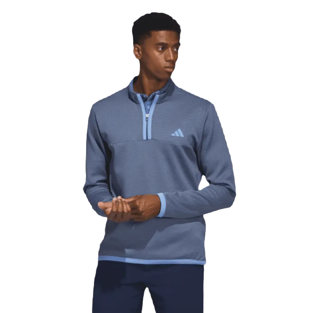 Adidas Microdot Golf Pullover 1/4 Zip - Navy 2023 Adidas Golf Pullover Navy 1/4 Zip Microdot