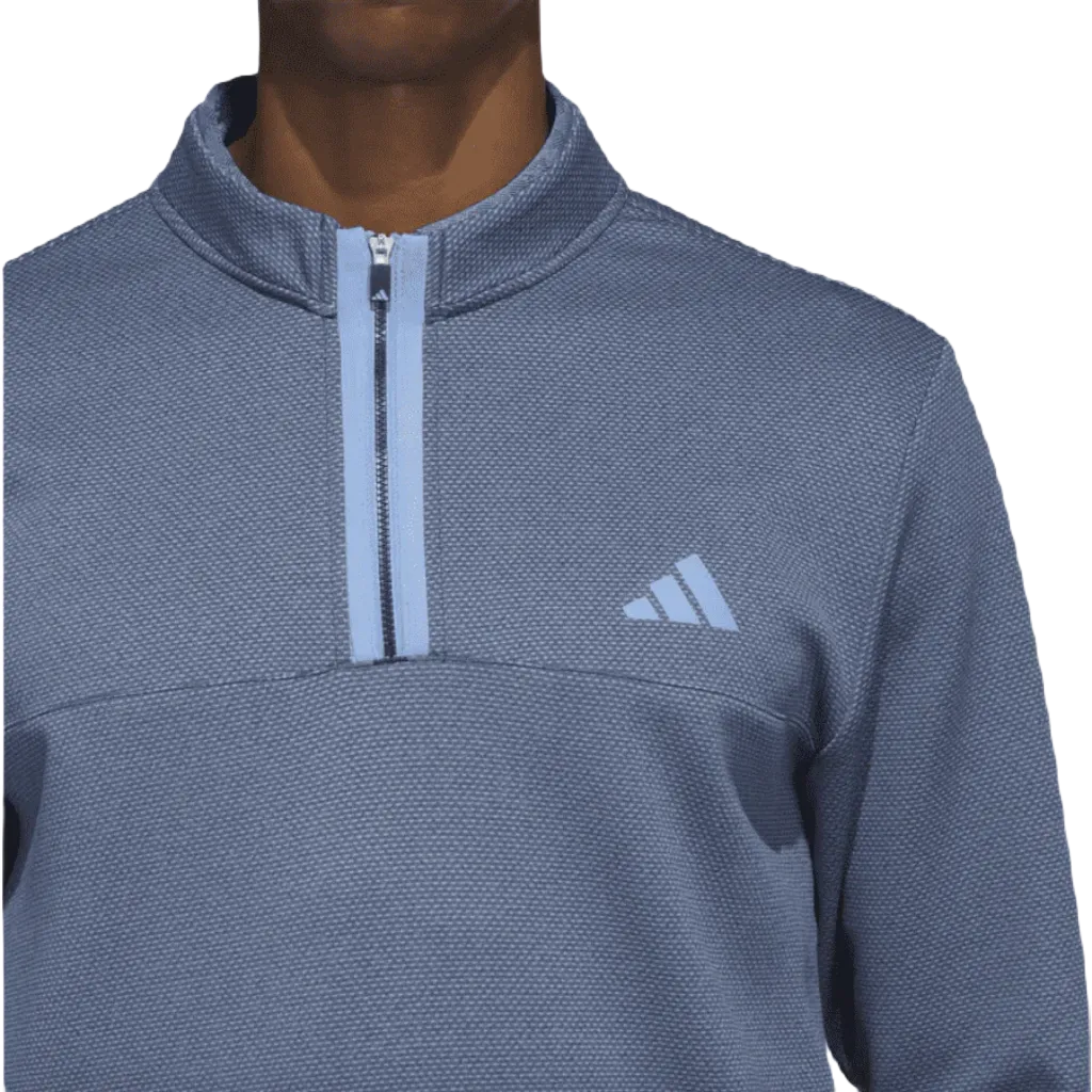 Adidas Microdot Golf Pullover 1/4 Zip - Navy 2023 Adidas Golf Pullover Navy 1/4 Zip Microdot