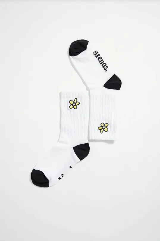 Afends Daisy Chain Hemp Socks - White