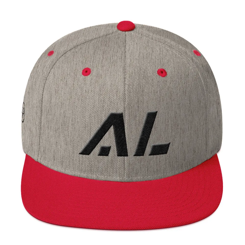 Alabama Hat - Flat Brim - Black Embroidery - AL - Hat Color Options