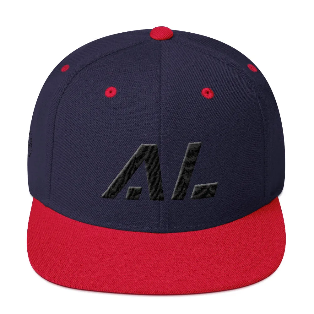 Alabama Hat - Flat Brim - Black Embroidery - AL - Hat Color Options