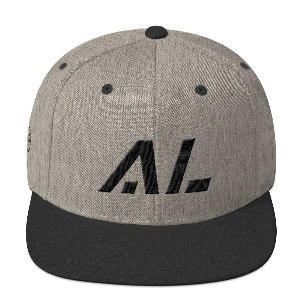 Alabama Hat - Flat Brim - Black Embroidery - AL - Hat Color Options