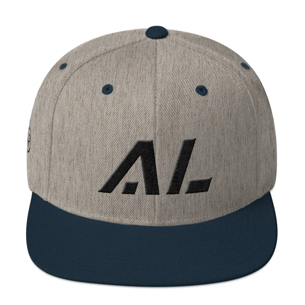 Alabama Hat - Flat Brim - Black Embroidery - AL - Hat Color Options