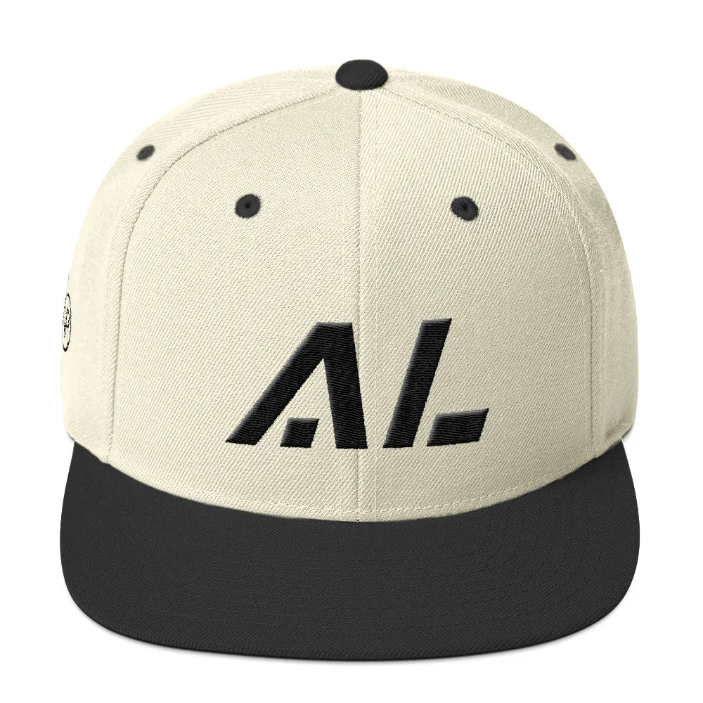 Alabama Hat - Flat Brim - Black Embroidery - AL - Hat Color Options