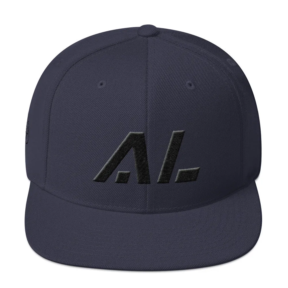 Alabama Hat - Flat Brim - Black Embroidery - AL - Hat Color Options