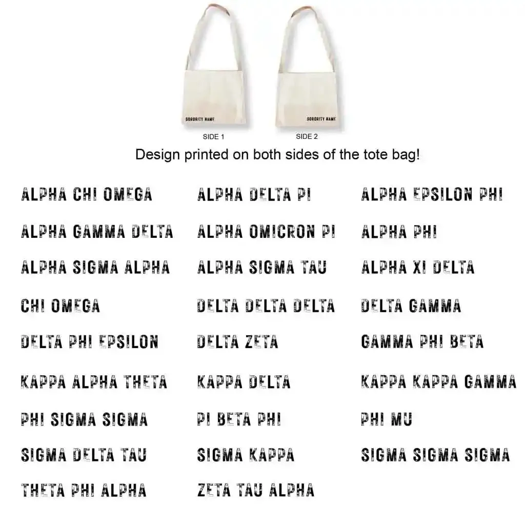 Alpha Delta Pi Sorority Bag with Cross Body Strap