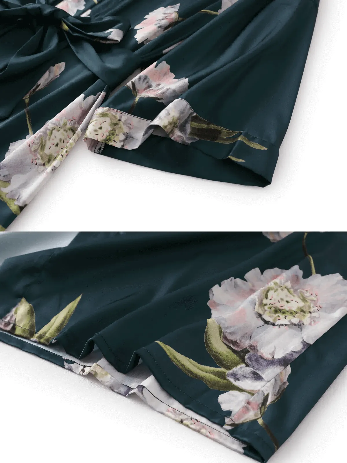 Anemone Kimono Robe for Women, Floral Blooming Design