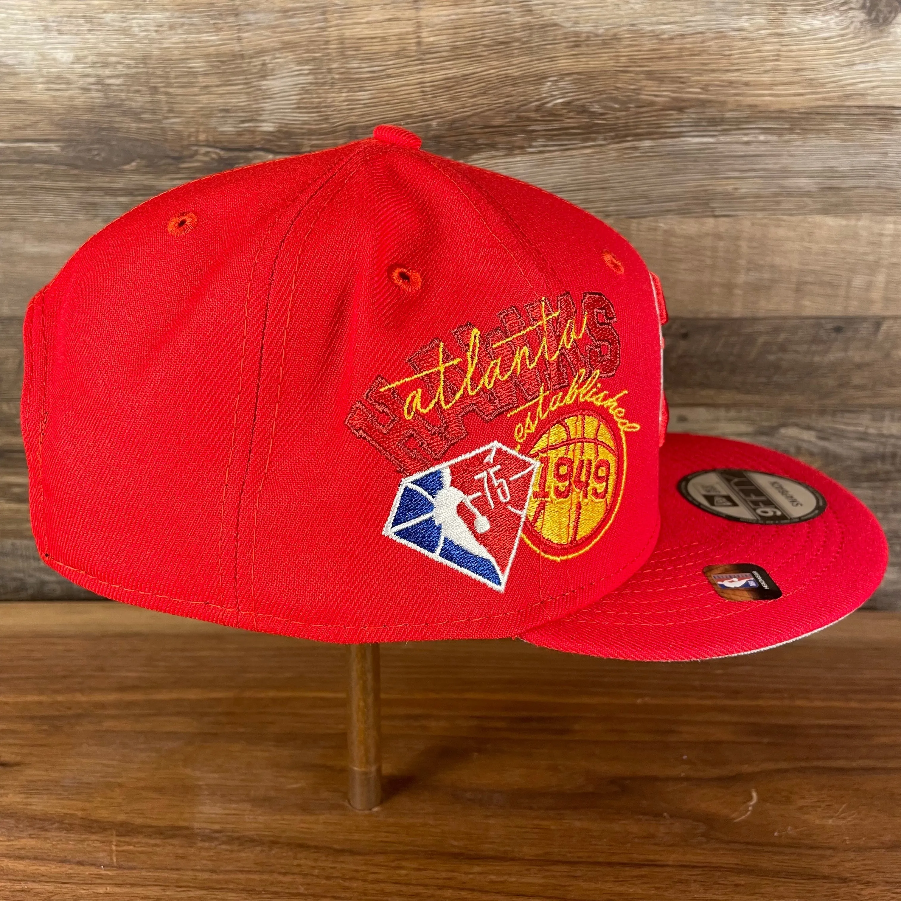 Atlanta Hawks 75th Anniversary Patch Gray Bottom Red 9Fifty Snapback Hat