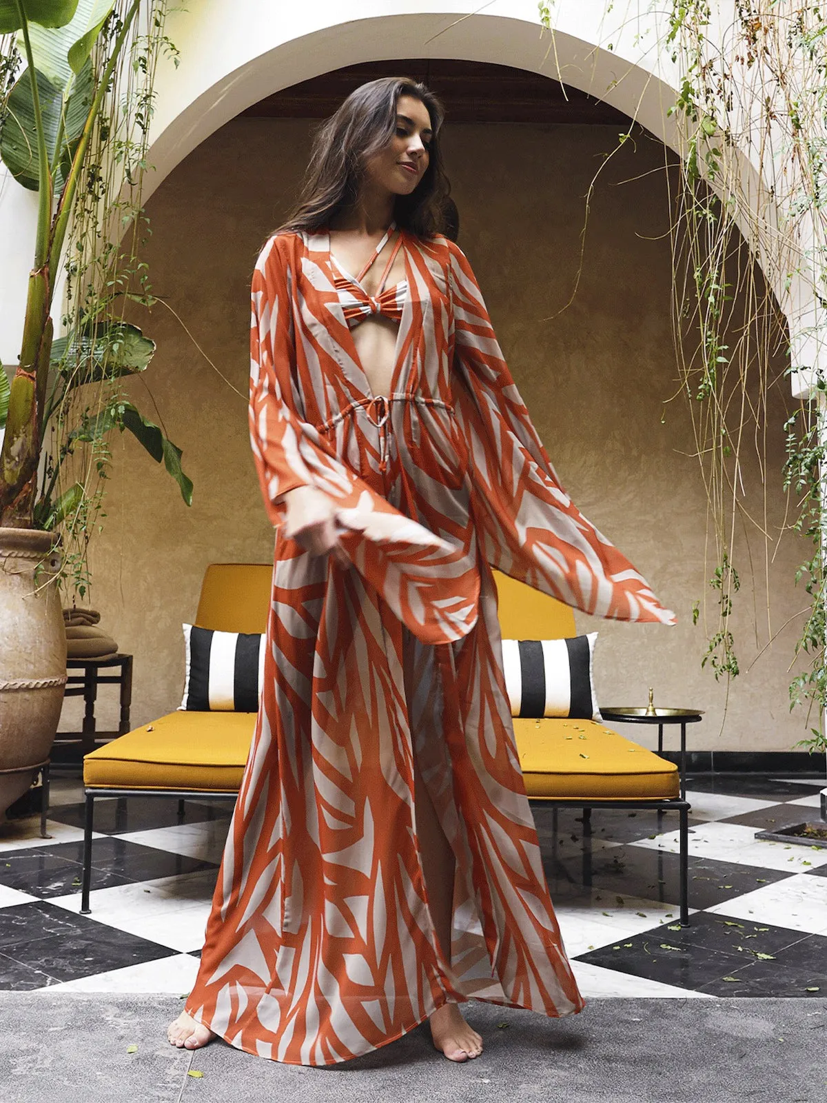 Bela Orange Sirene Kimono - Best deals online