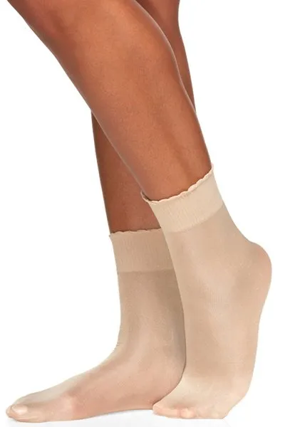 Berkshire Shimmers Opaque Anklet Socks with Scalloped Top