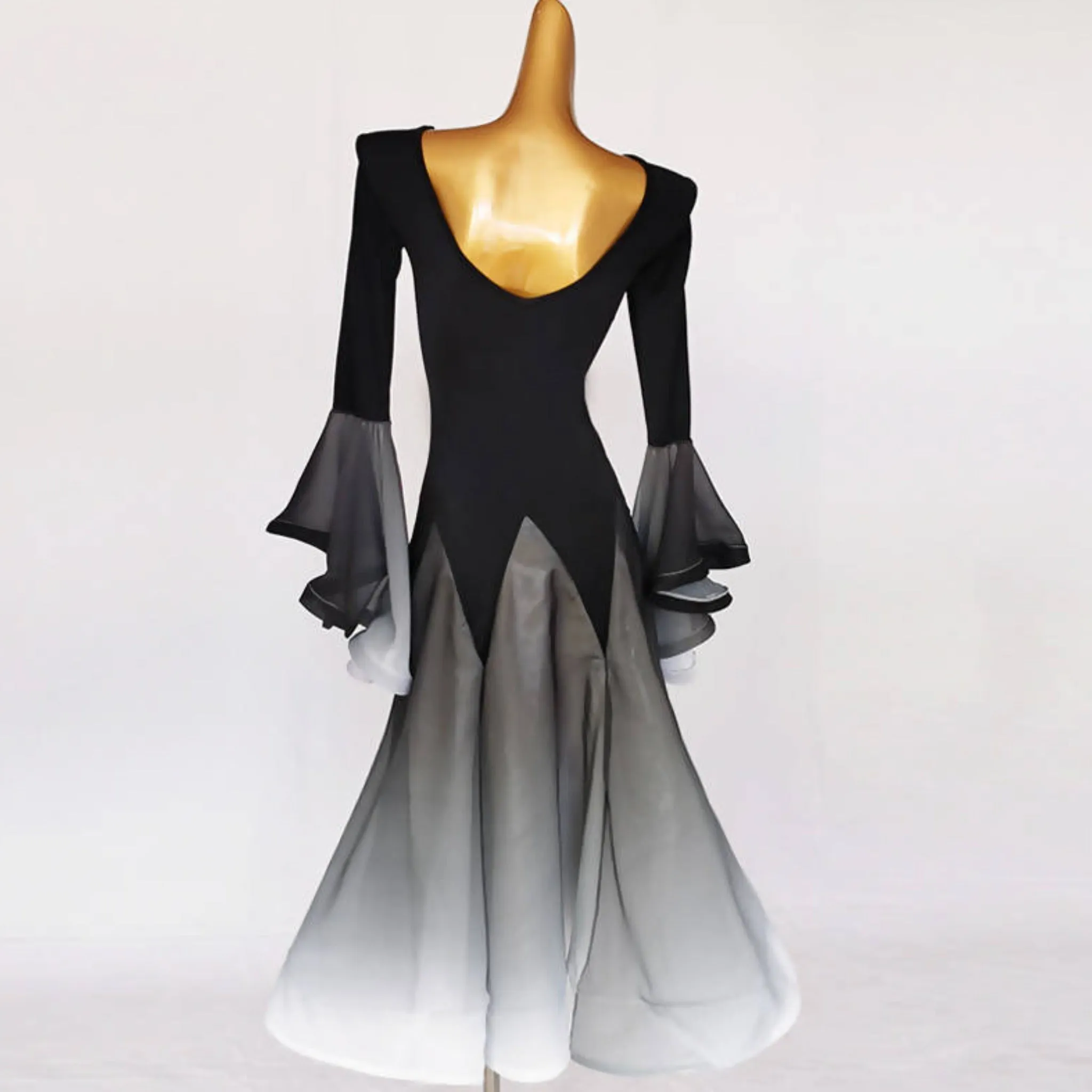 Black Grey Fade Standard Dance Dress.