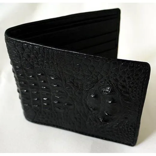 Black Hornback Crocodile Wallet - Genuine Leather - Men's Luxury Wallet