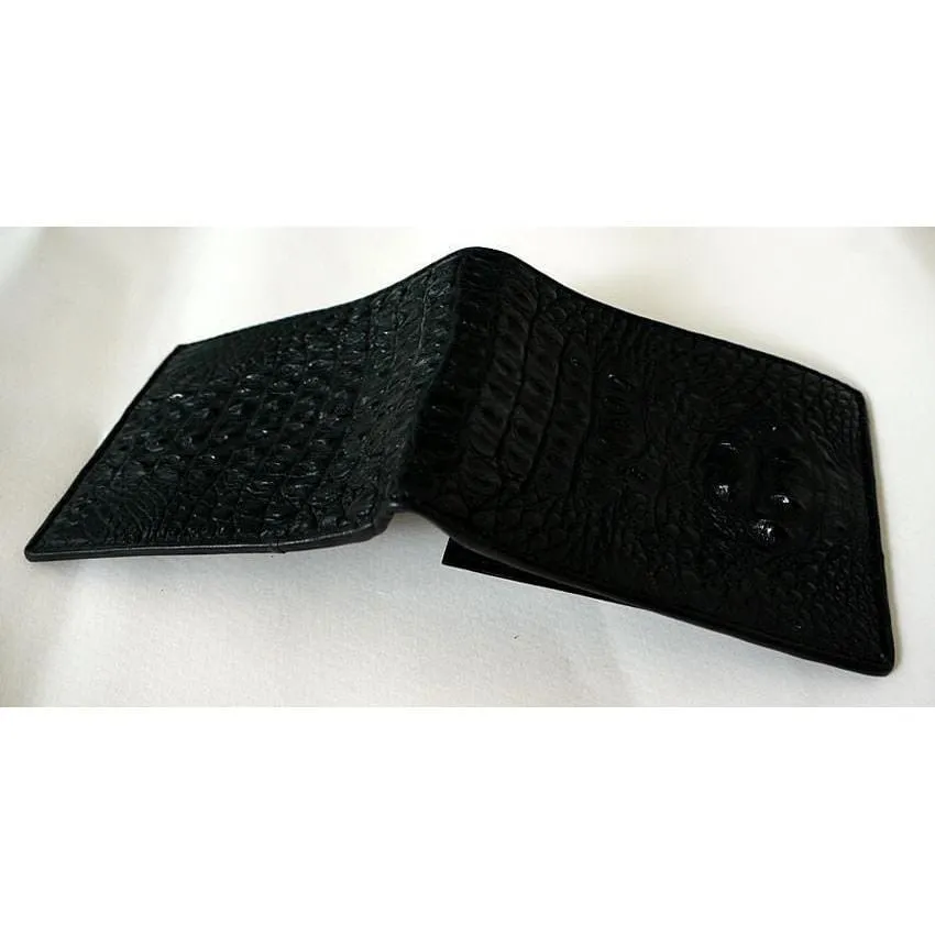 Black Hornback Crocodile Wallet - Genuine Leather - Men's Luxury Wallet