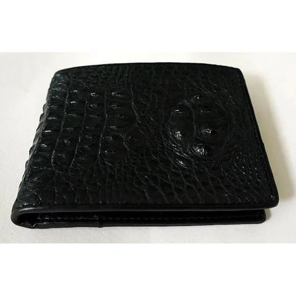 Black Hornback Crocodile Wallet - Genuine Leather - Men's Luxury Wallet