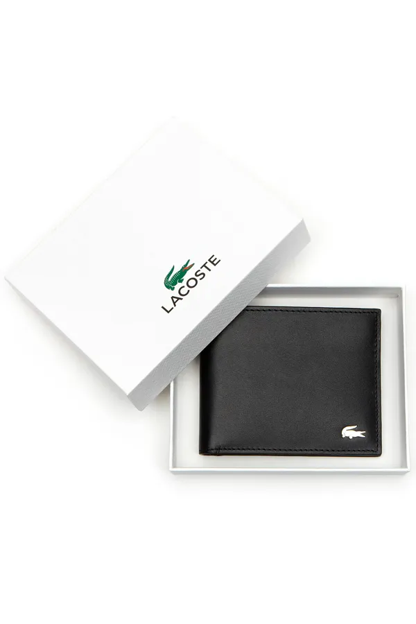 Black Lacoste Leather Card Wallet