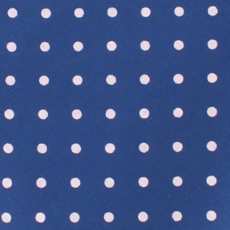 Blue Cotton Pocket Square with Mini White Polka Dots