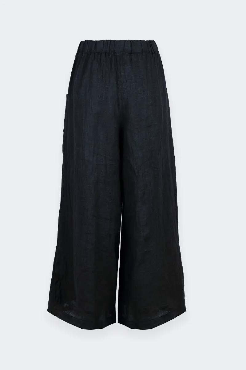 Blue linen palazzo pants