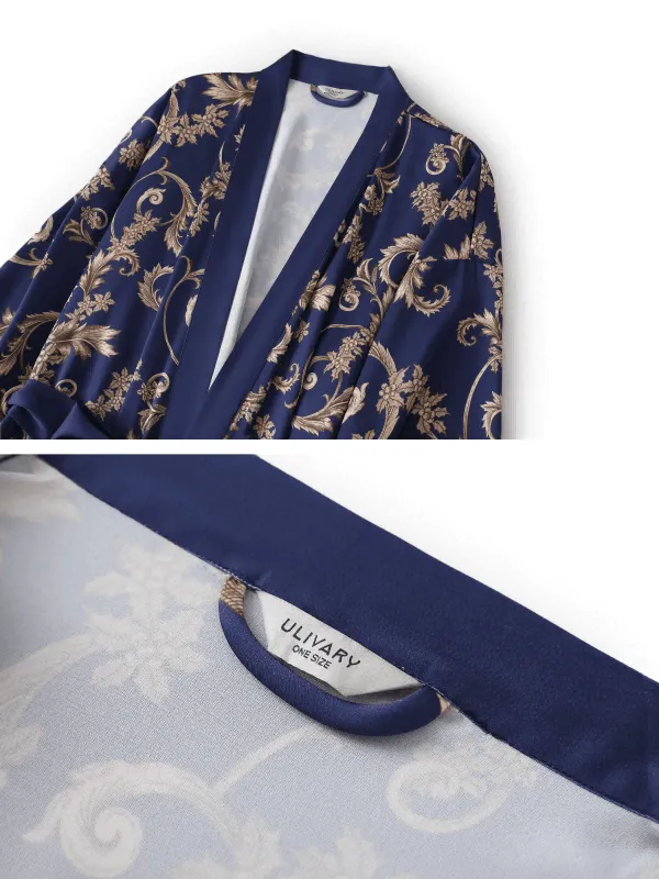 Blue Tassels Kimono Robe