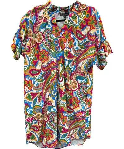 Boho Chic Weekend Vibes Tunic Dress In Multi-Colored Paisley