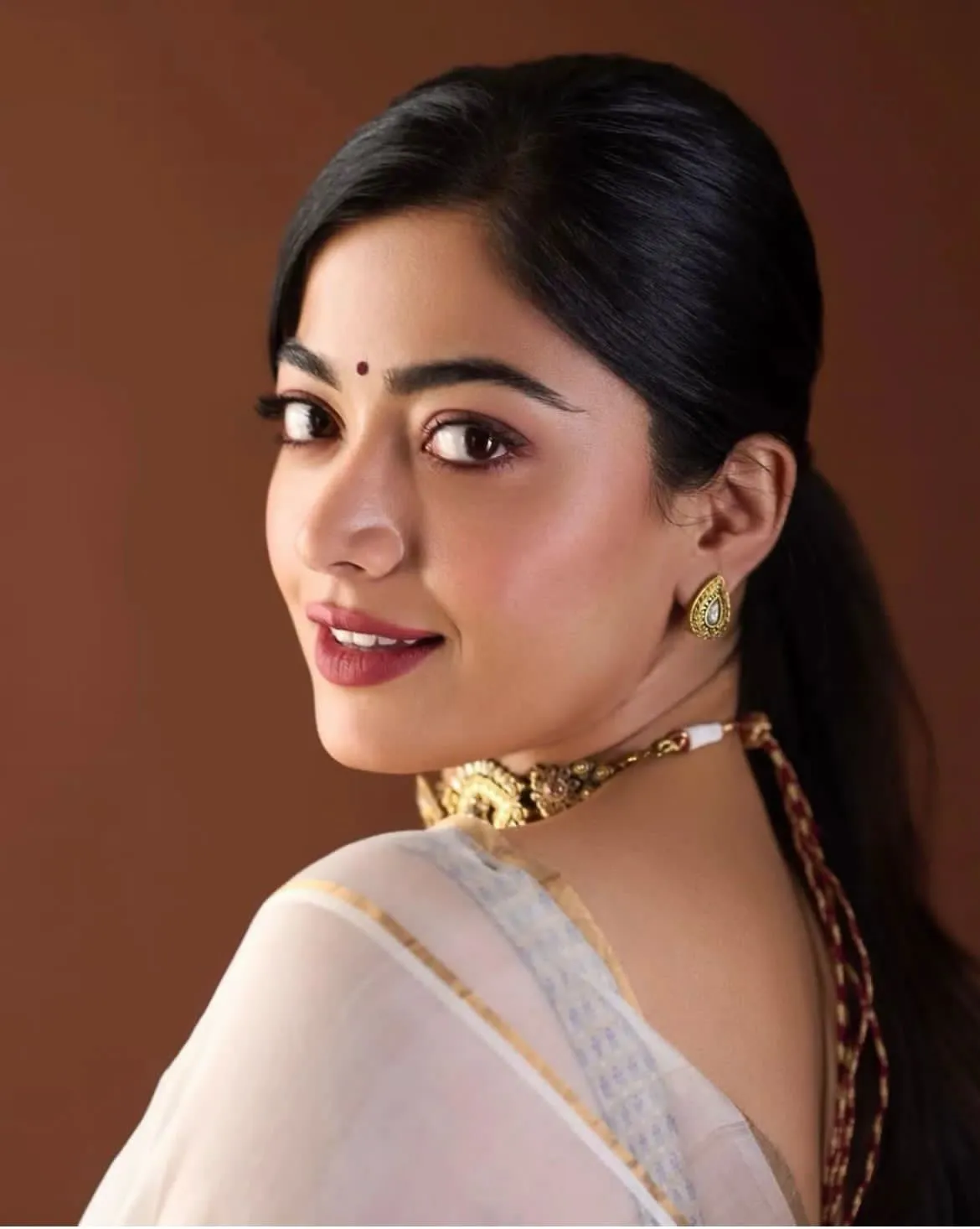 Bollywood Celebrity Rashmika Pure Katan Silk Saree Women's Fashion - SHABI001BR