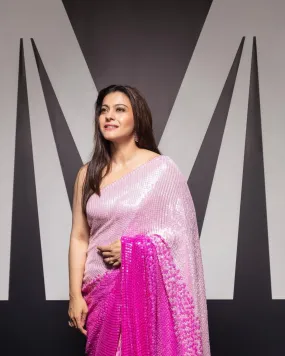 Bollywood Replica Pink Sequins Saree by Kajol Degan - SSS001KD