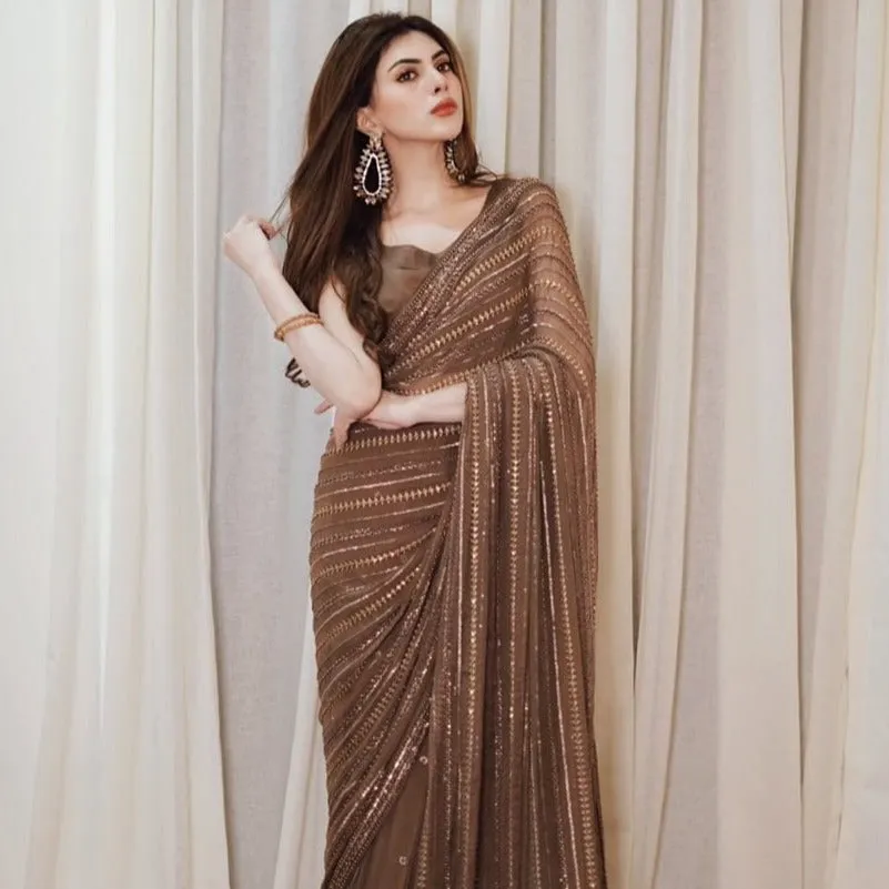 Bollywood Sequins Design Saree for Women - SSS001SS, New Launch