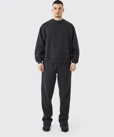 boohooMAN Mens Tall Oversized Boxy Sweatshirt Tracksuit