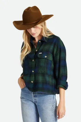 Bowery Women's Long Sleeve Flannel - Pine Needle/Deep Sea - Shop Now!