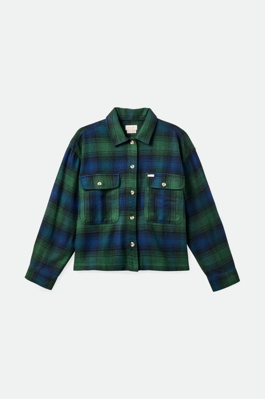 Bowery Women's Long Sleeve Flannel - Pine Needle/Deep Sea - Shop Now!