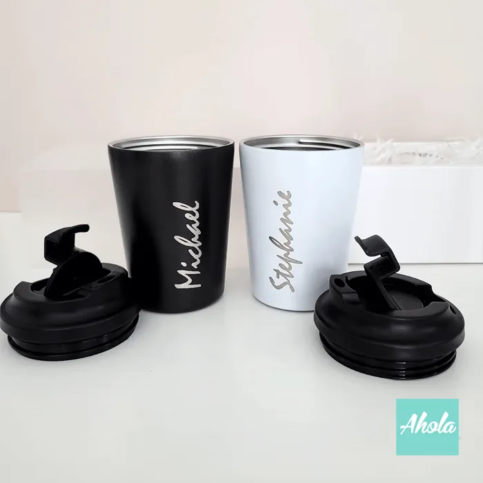 【Breeze】Engraved Stainless Steel Hot or Cold Coffee Cup + Mini Fine Mist Fan 刻字不鏽鋼保冷/保温咖啡杯+便攜水冷噴霧風扇套裝