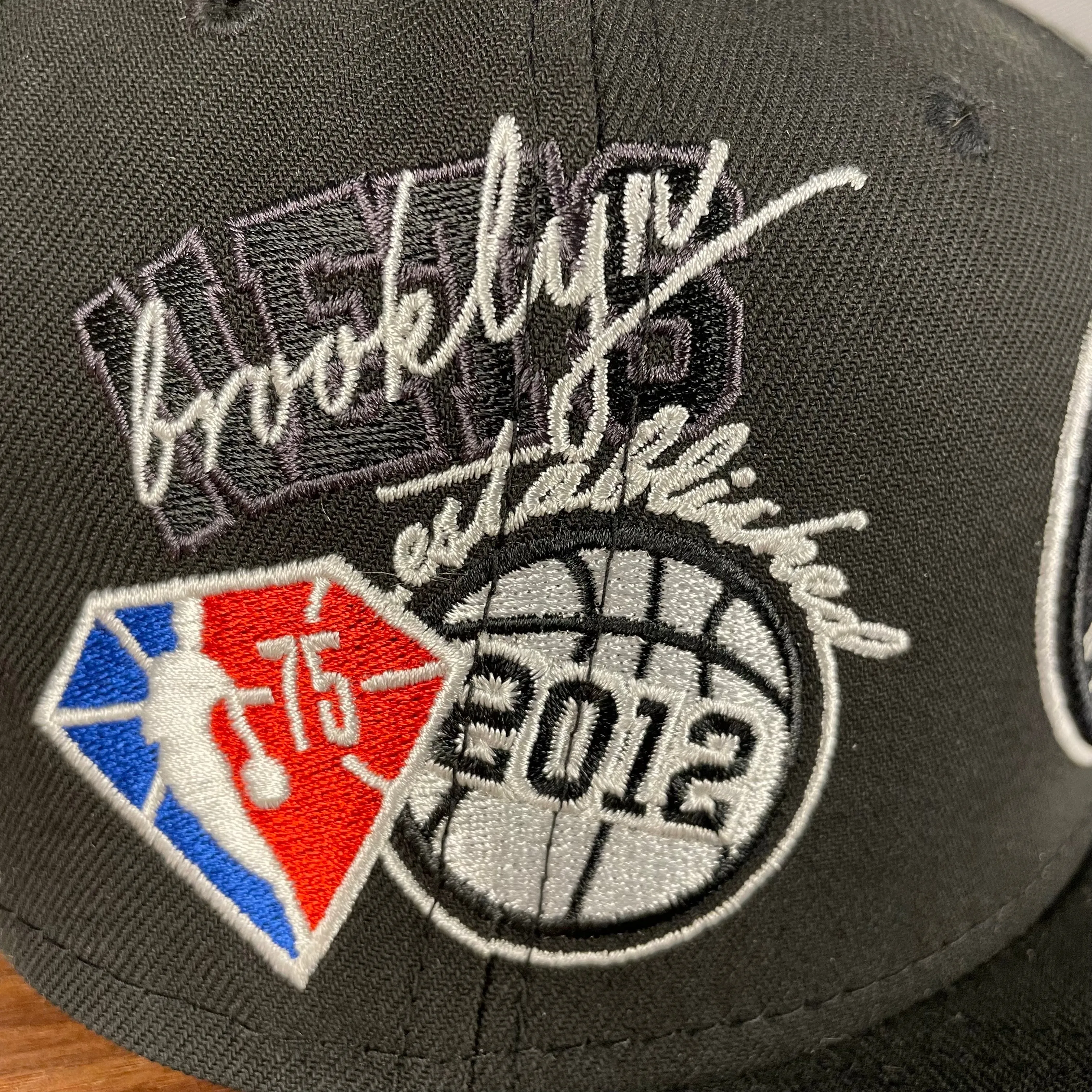 Brooklyn Nets 75th Anniversary Snapback Hat | Black Gray Bottom