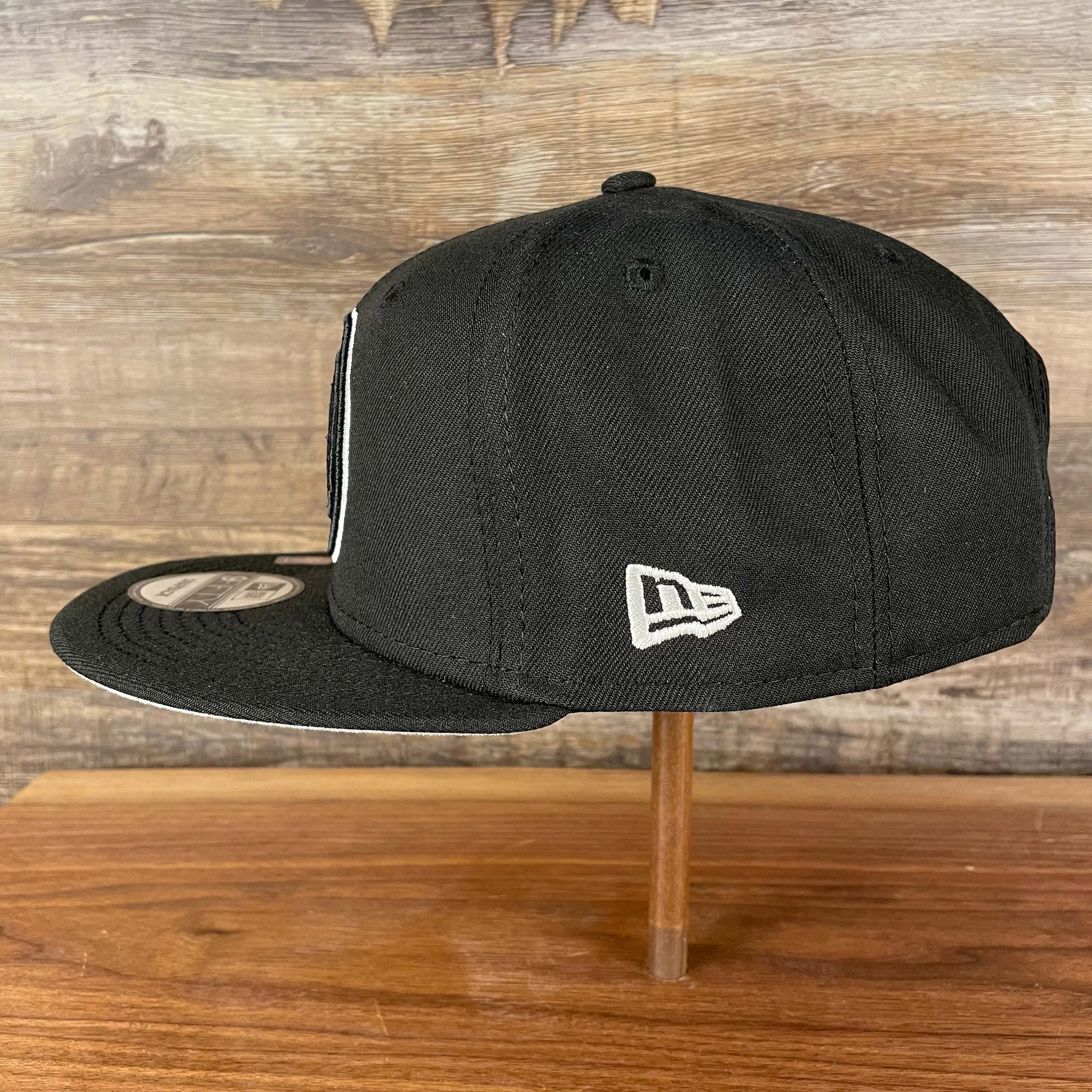 Brooklyn Nets 75th Anniversary Snapback Hat | Black Gray Bottom