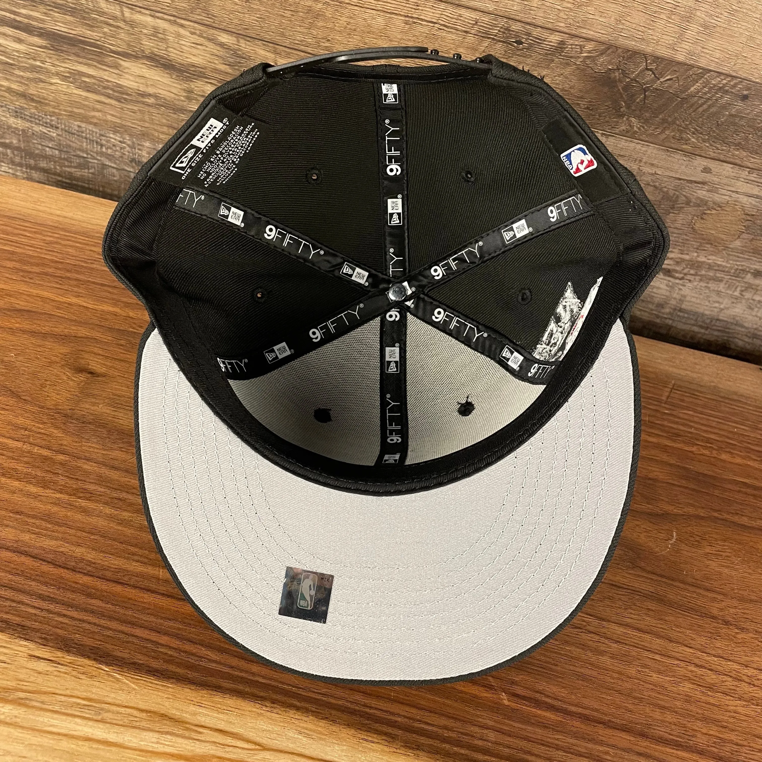 Brooklyn Nets 75th Anniversary Snapback Hat | Black Gray Bottom