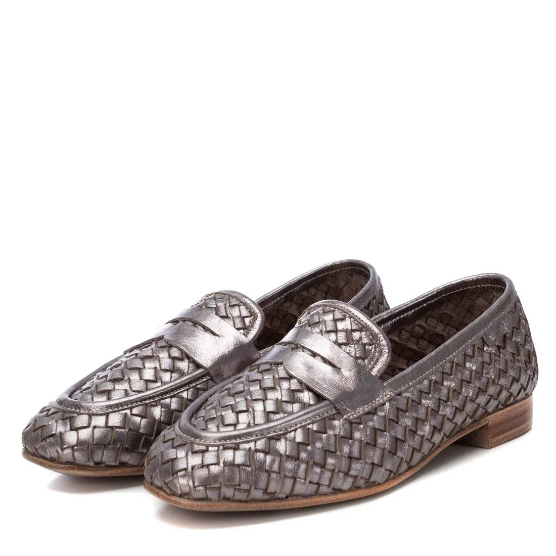 CARMELA Pewter Leather Loafer