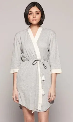 Claudel Lingerie Plain Cotton Blend Kimono