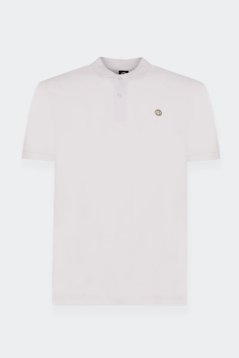 Cotton Stretch White Polo Shirt - Online Shopping