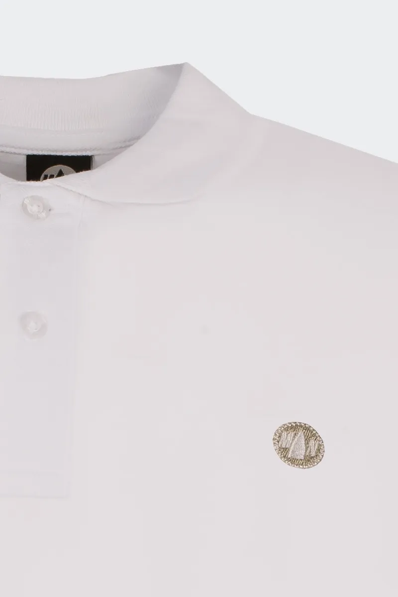 Cotton Stretch White Polo Shirt - Online Shopping