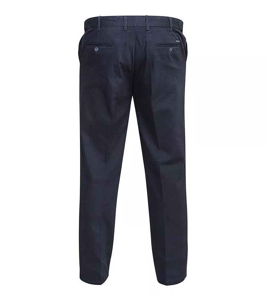 D555 Big Mens Indigo Stretch Chino Pant With Xtenda Waist (BRUNO INDIGO )