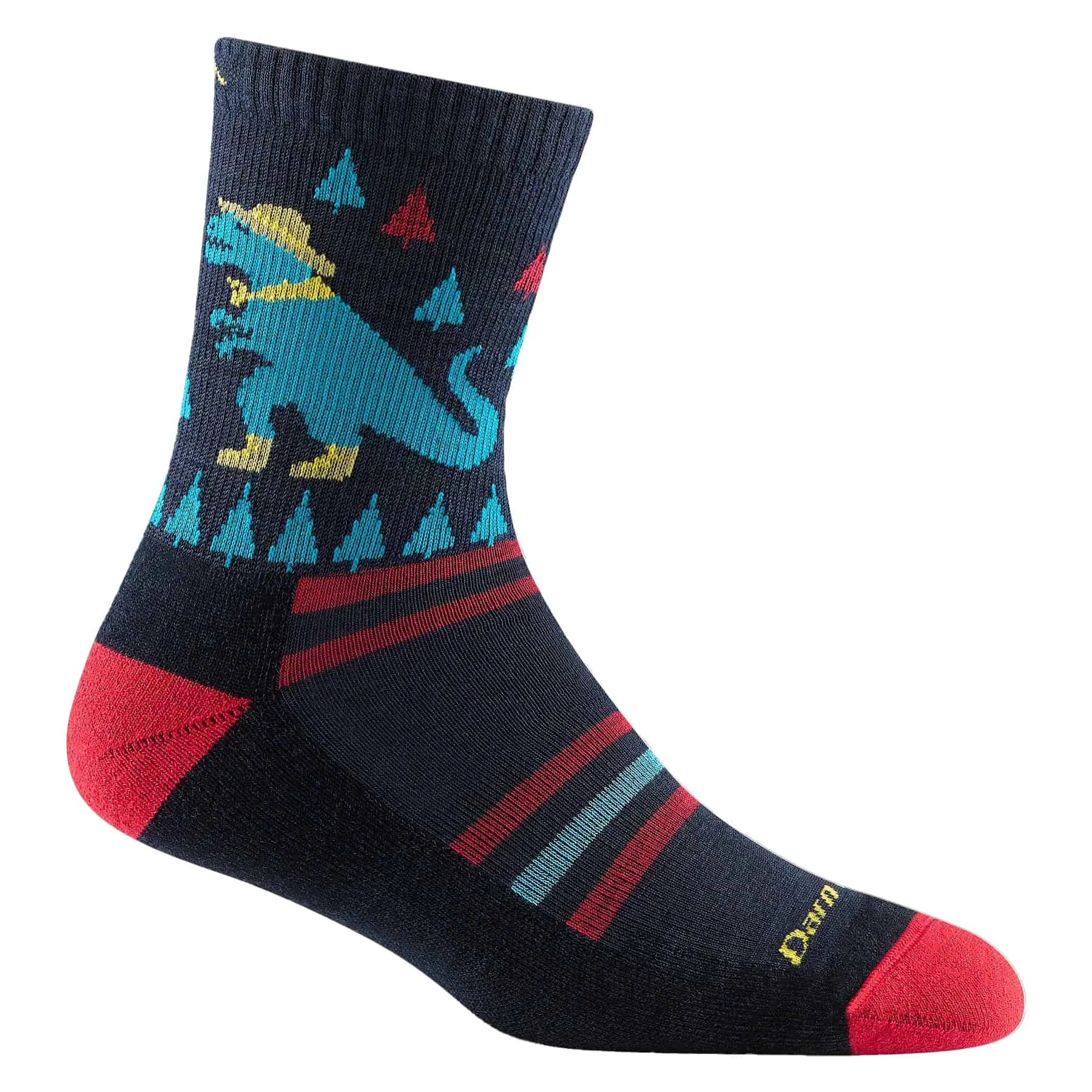 Darn Tough Kids Ty-Ranger-Saurus Micro Crew Lightweight Hiking Sock- Eclipse