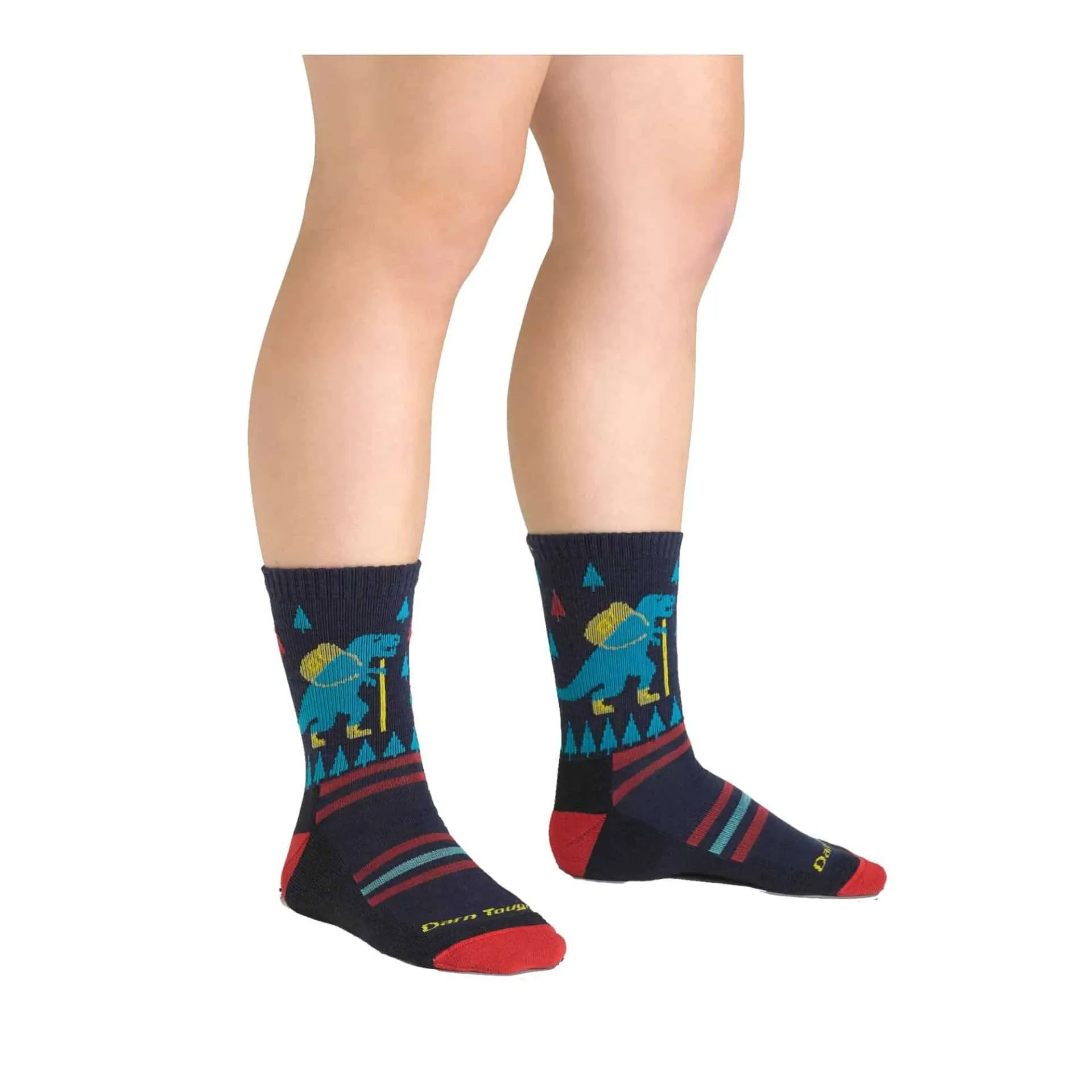 Darn Tough Kids Ty-Ranger-Saurus Micro Crew Lightweight Hiking Sock- Eclipse